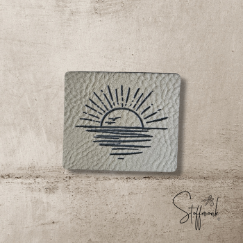 Label  " Sonnenuntergang " -  ca. 4 cm breit - Kunstleder ++ Farbauswahl ++